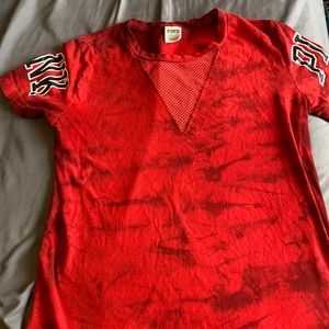 Pink Red tye dye shirt